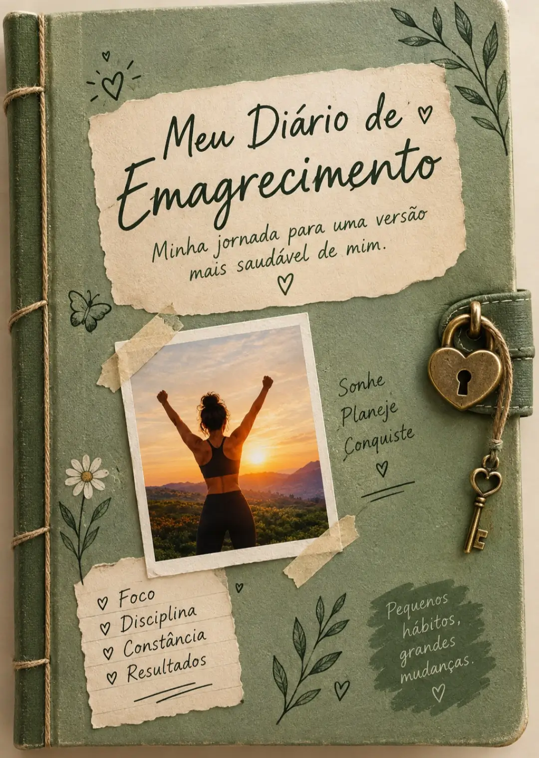 Capa verde do Diário de Emagrecimento